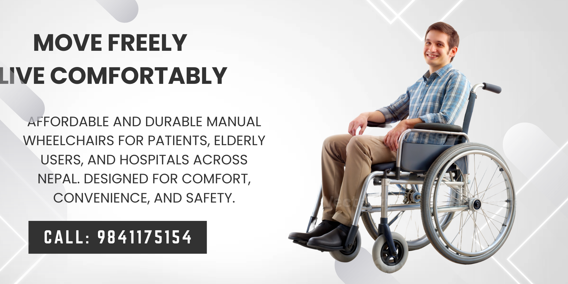 Basic Manual Wheelchair in Nepal